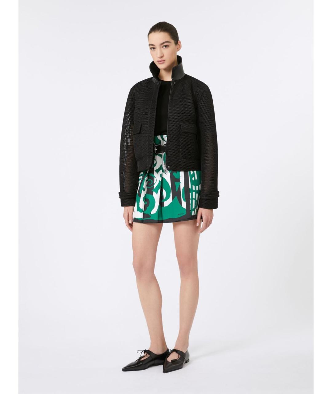 MAX MARA Зеленая шелковая юбка мини, фото 4