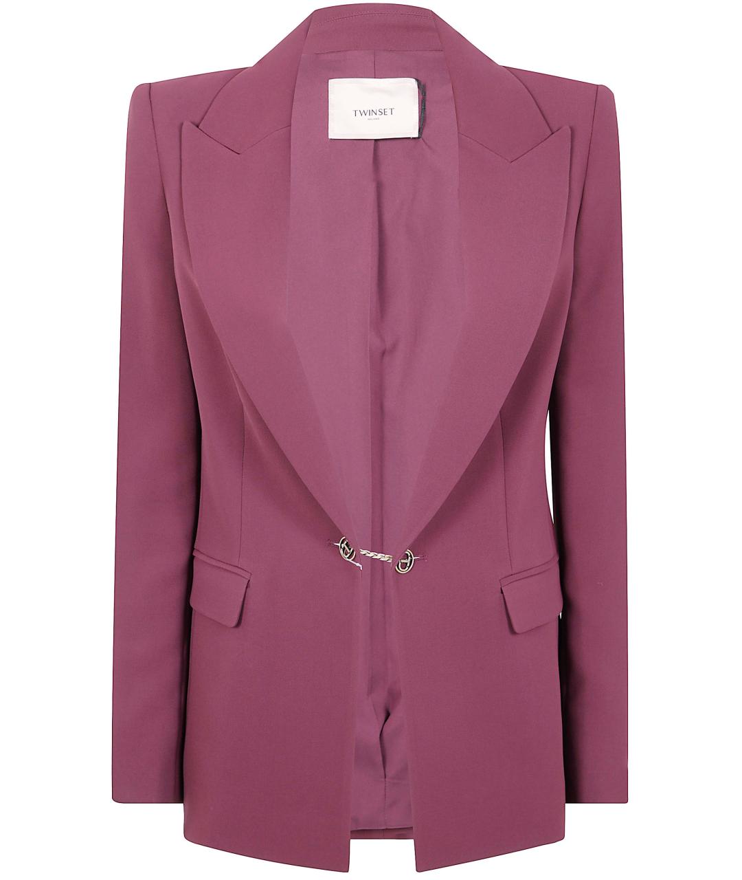 TWIN-SET Розовый полиэстеровый жакет/пиджак, фото 1