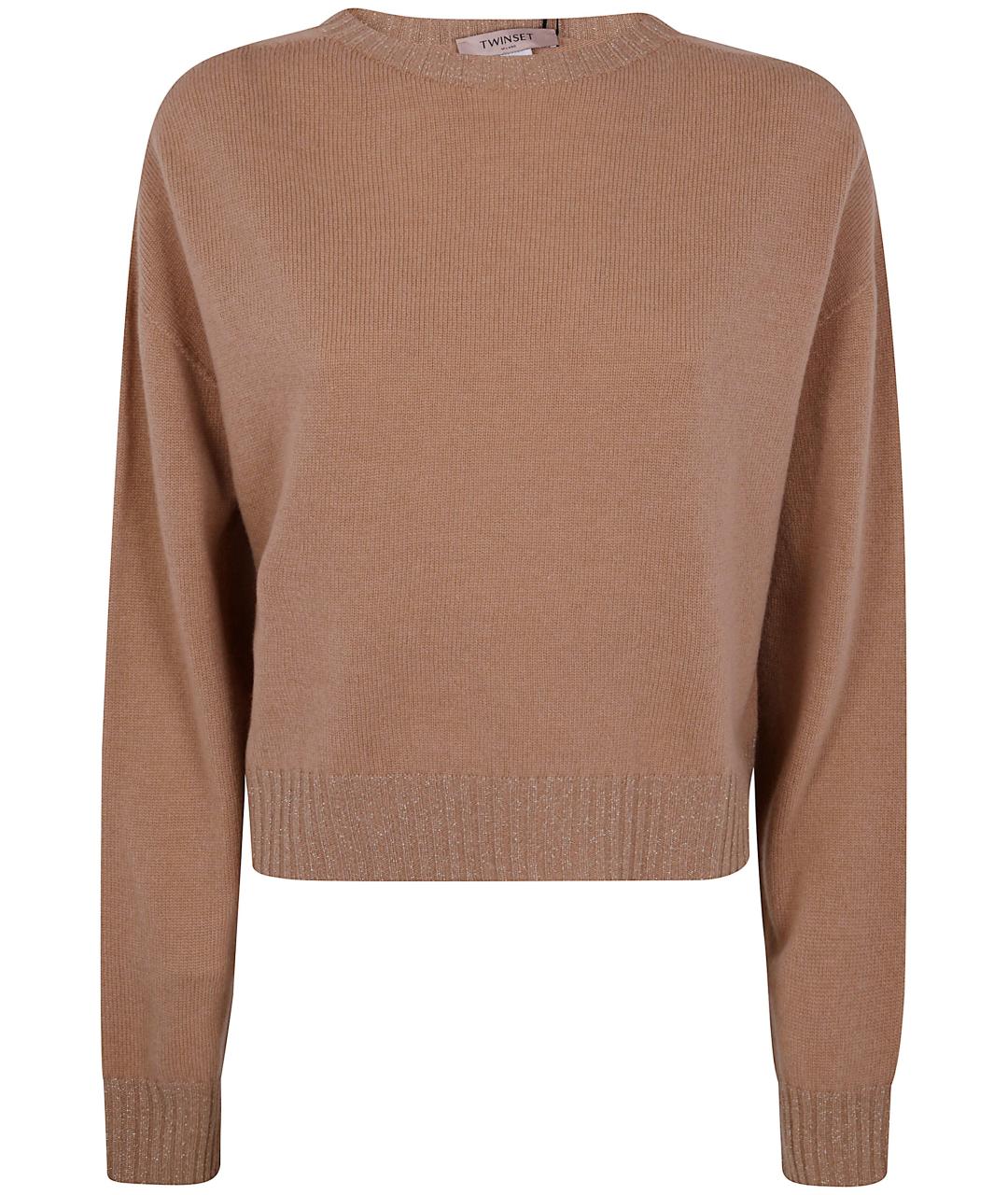 TWIN-SET Коричневый джемпер / свитер, фото 1