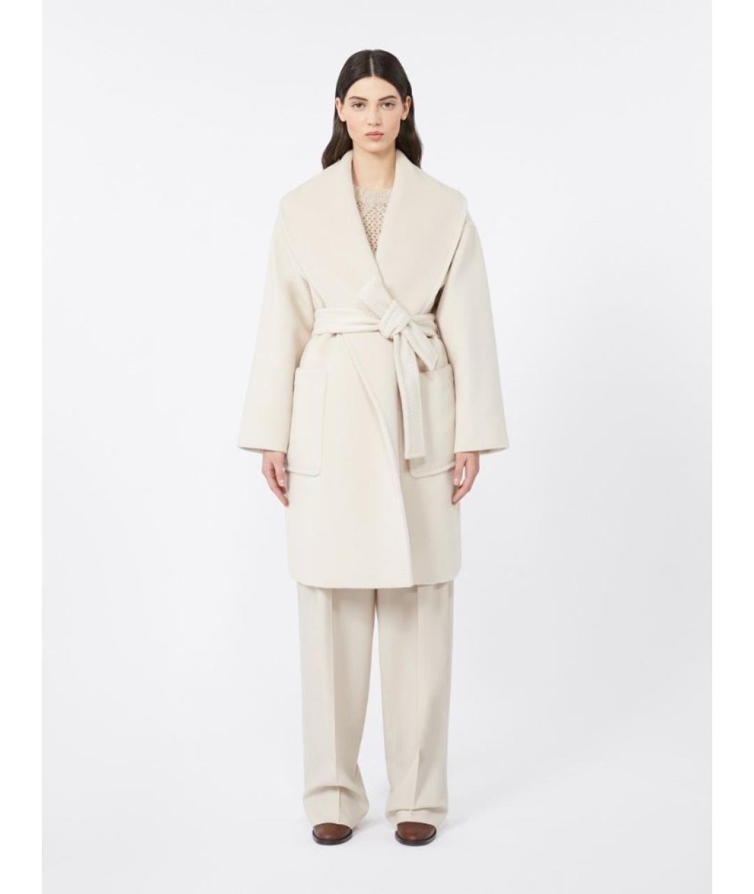MAX MARA STUDIO Бежевое шерстяное пальто, фото 3