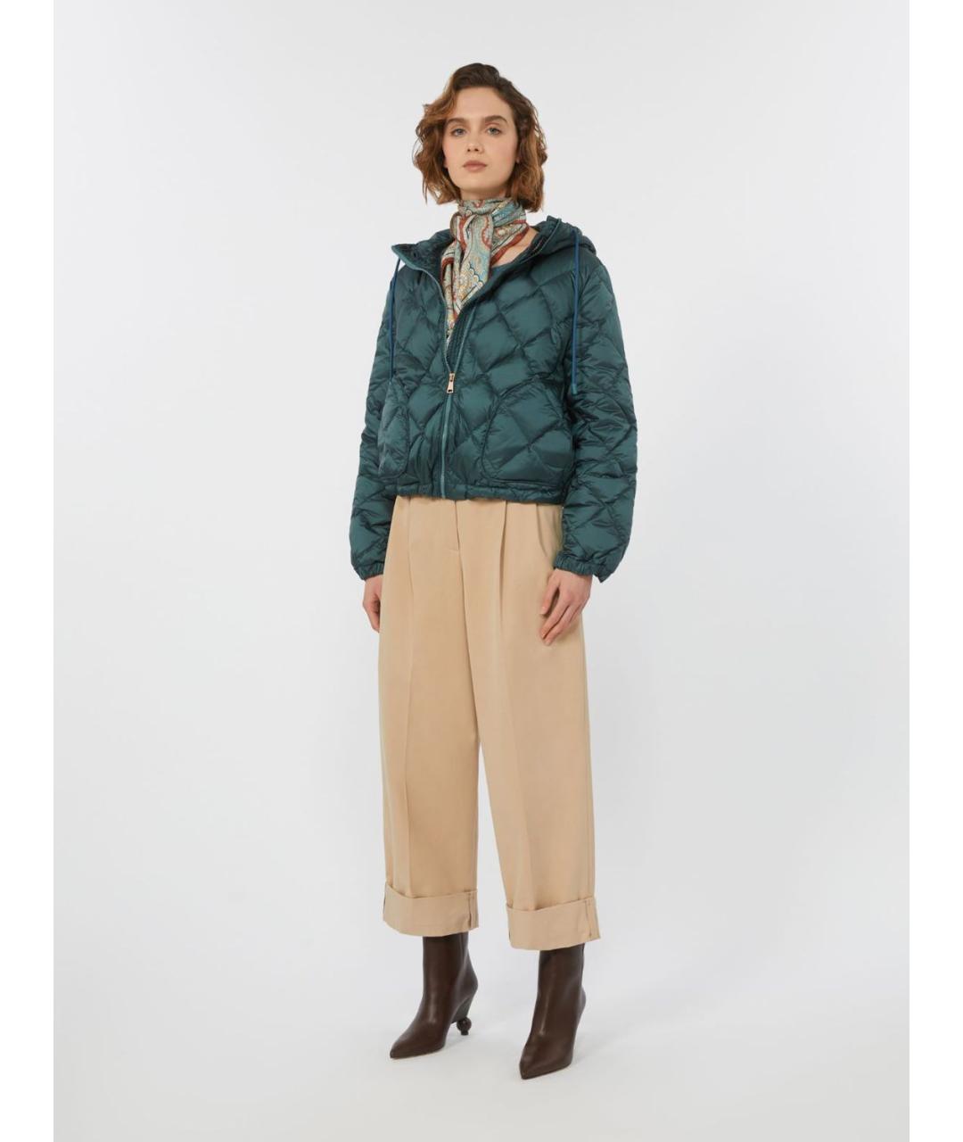 WEEKEND MAX MARA Бежевые хлопковые прямые брюки, фото 4