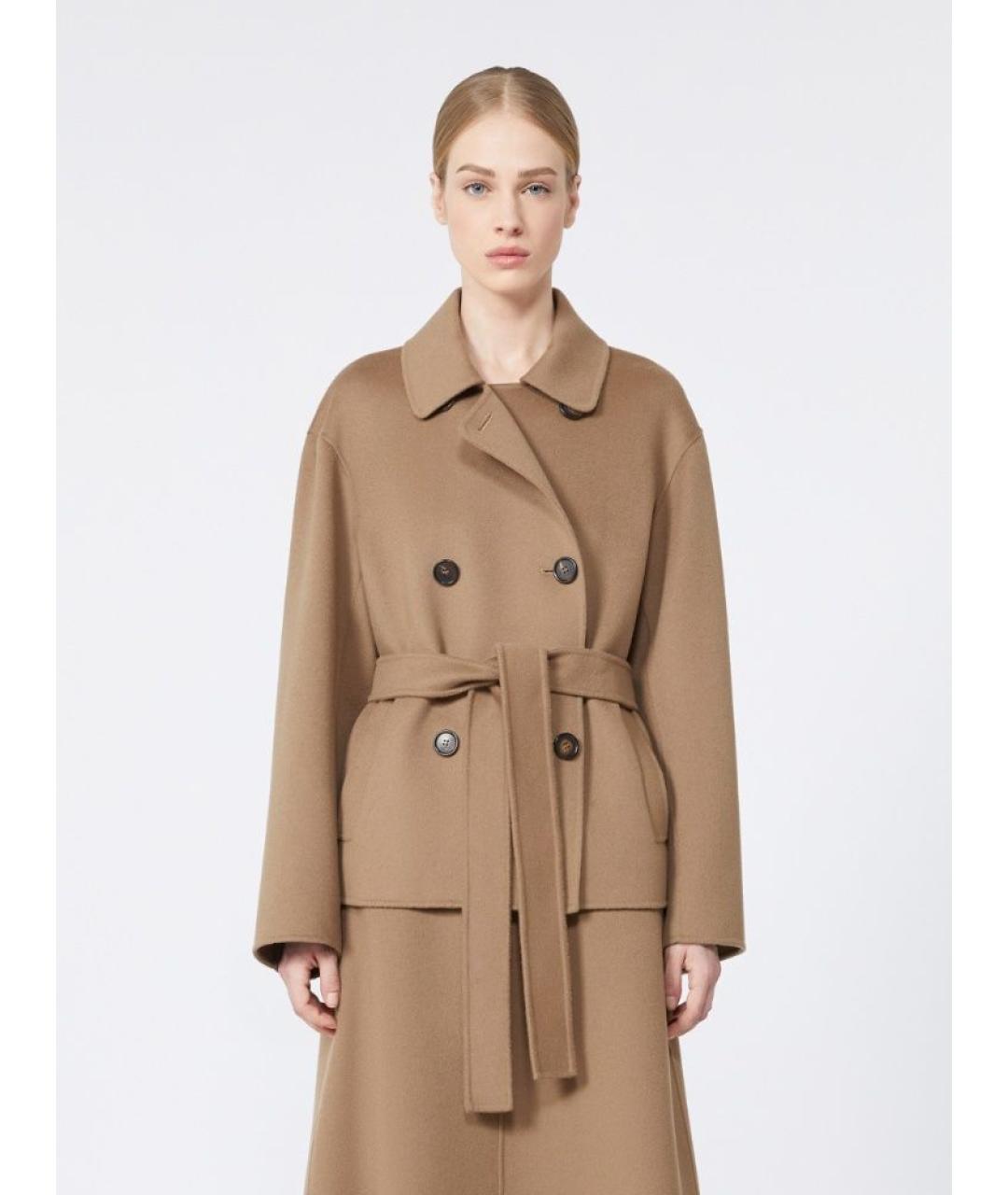 'S MAX MARA Коричневое шерстяное пальто, фото 2