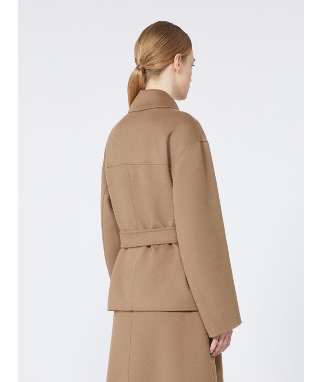 'S MAX MARA Коричневое шерстяное пальто, фото 3
