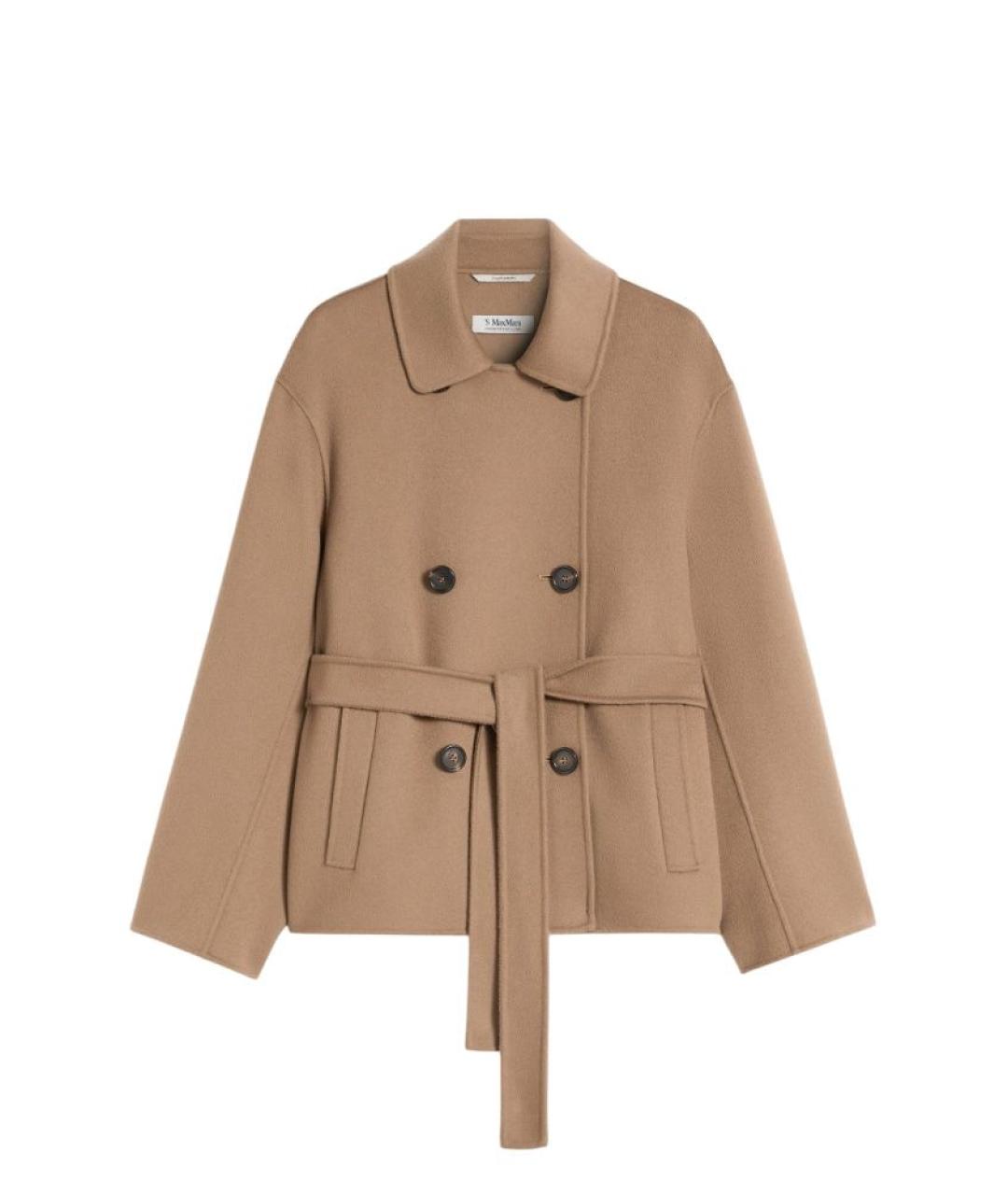 'S MAX MARA Коричневое шерстяное пальто, фото 1
