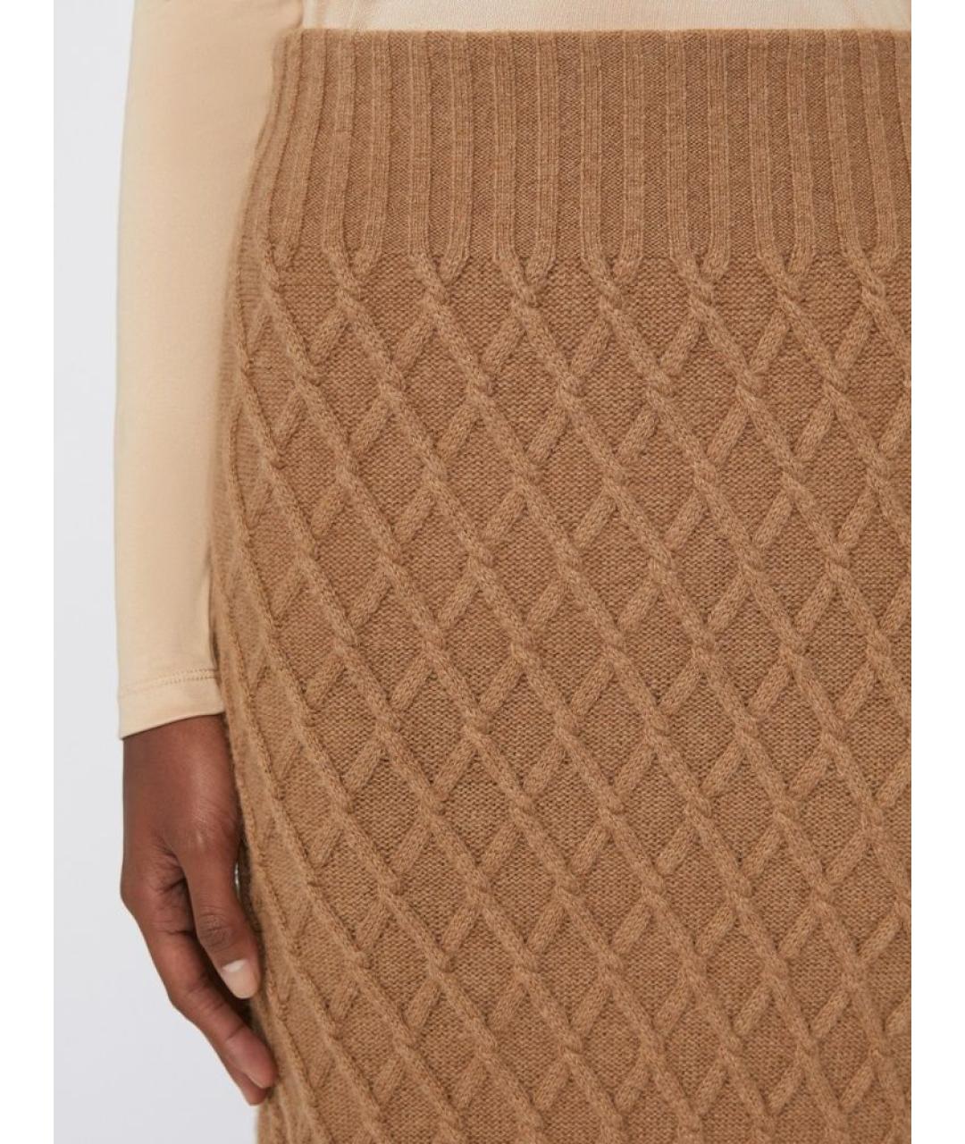 MAX MARA Бежевая шерстяная юбка макси, фото 4