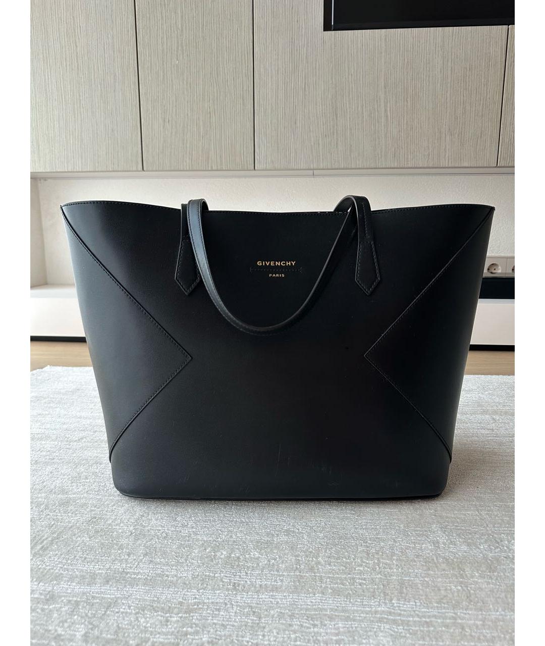 GIVENCHY Черная кожаная сумка тоут, фото 9