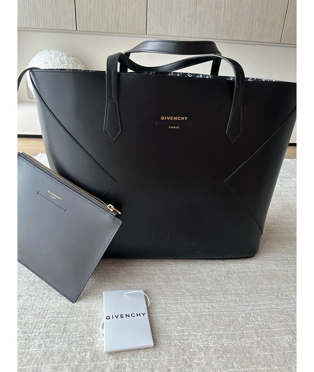 GIVENCHY Черная кожаная сумка тоут, фото 5