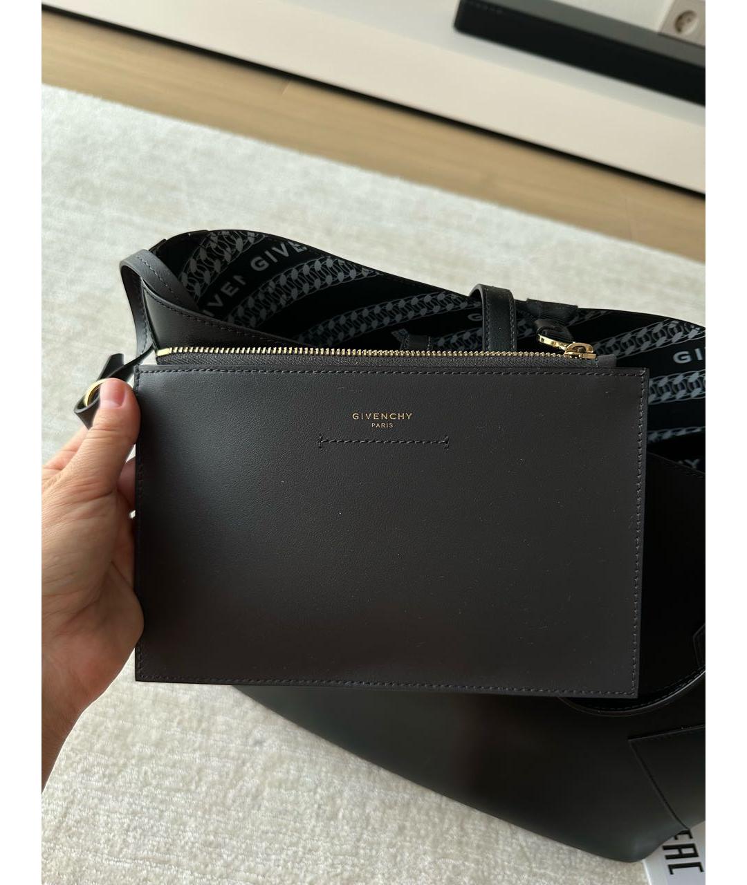 GIVENCHY Черная кожаная сумка тоут, фото 8