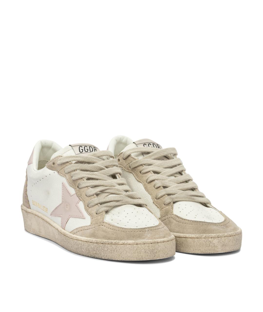 GOLDEN GOOSE DELUXE BRAND Бежевые кожаные кеды, фото 2