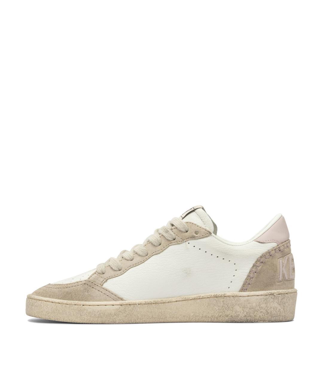 GOLDEN GOOSE DELUXE BRAND Бежевые кожаные кеды, фото 3