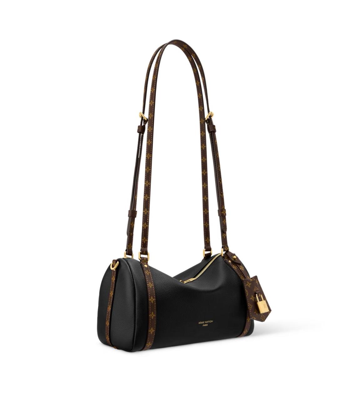 LOUIS VUITTON Черная кожаная сумка через плечо, фото 4