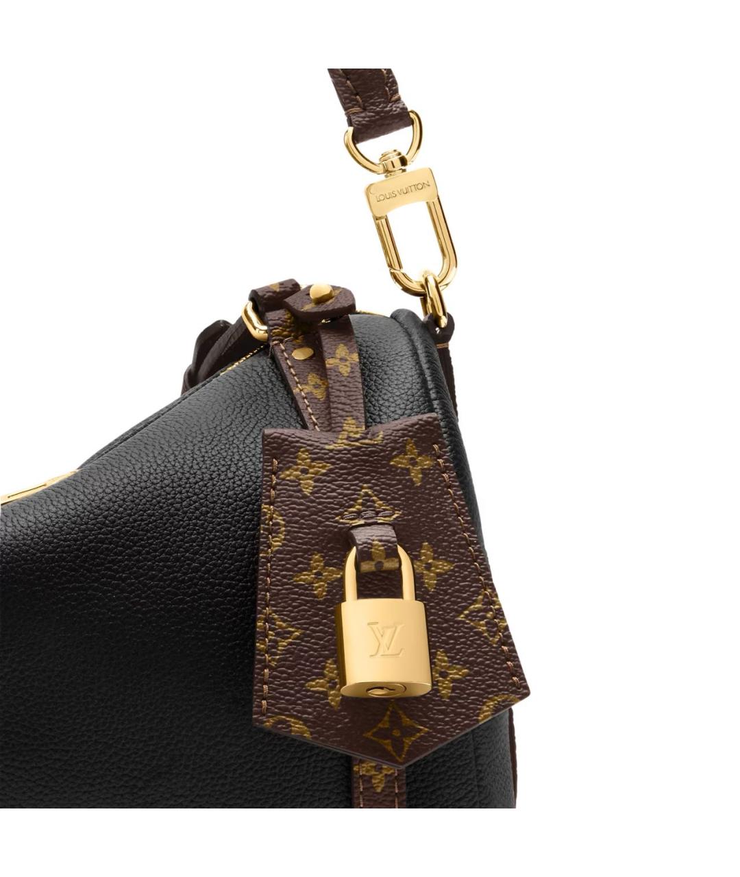 LOUIS VUITTON Черная кожаная сумка через плечо, фото 7