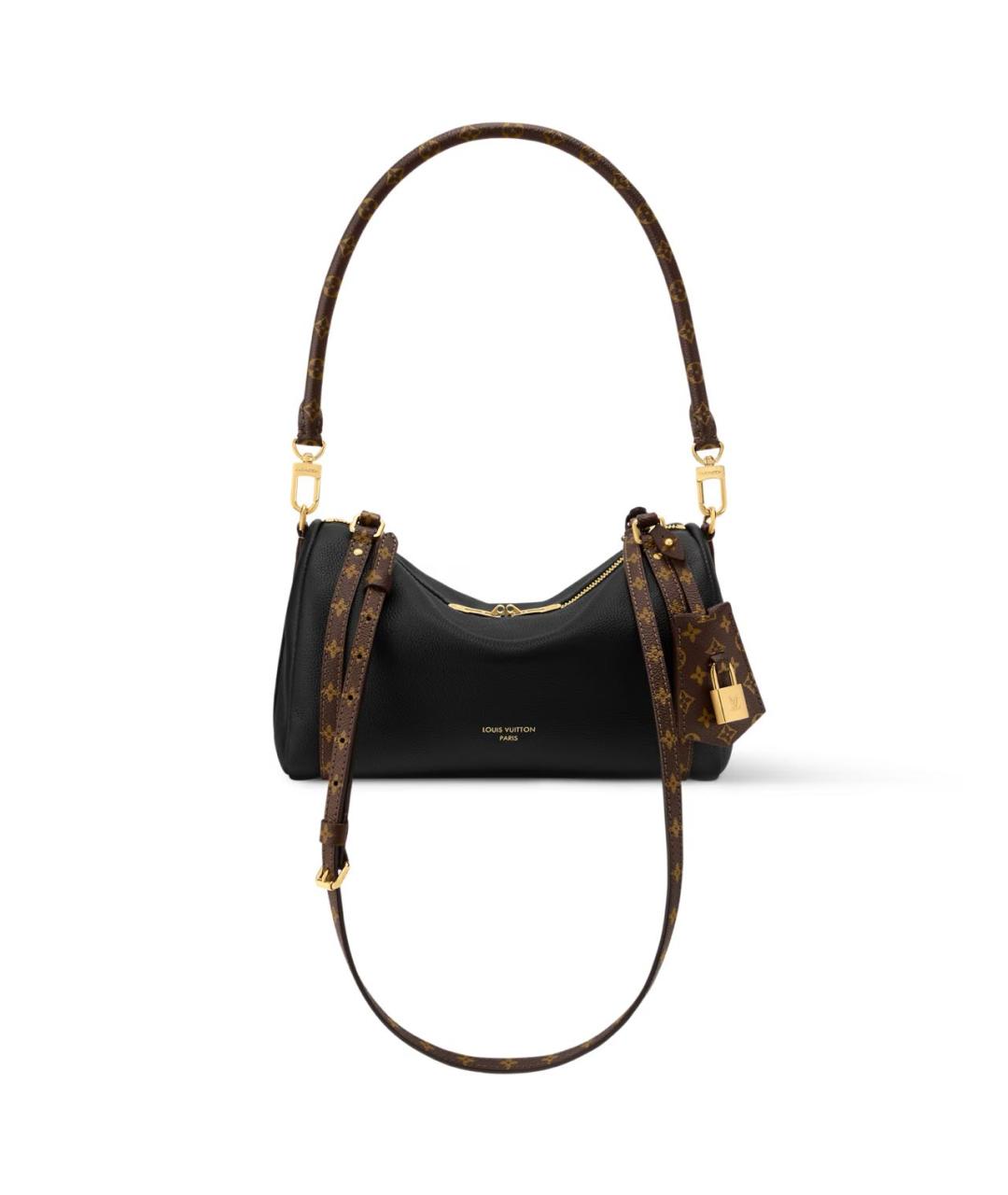 LOUIS VUITTON Черная кожаная сумка через плечо, фото 9