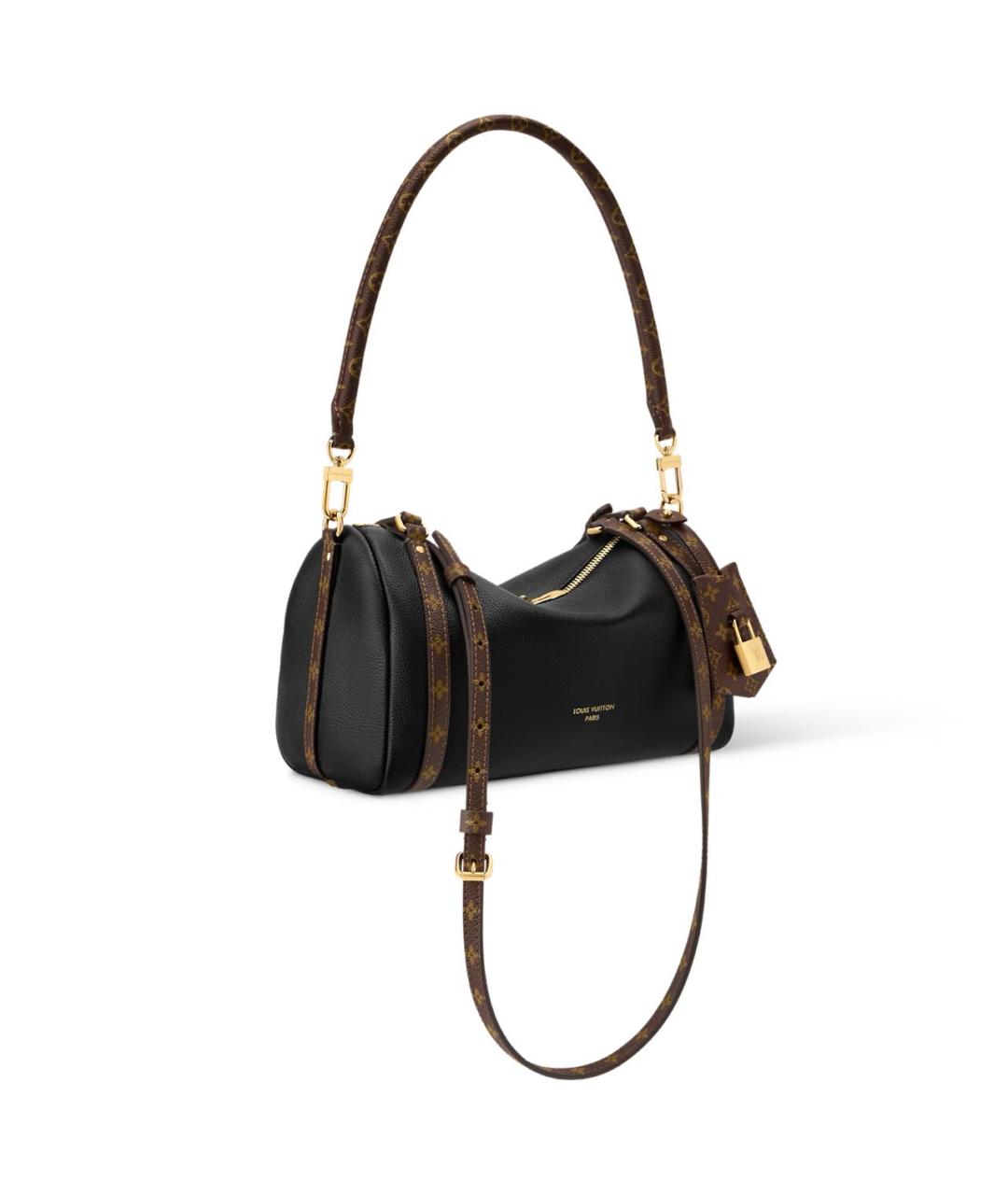 LOUIS VUITTON Черная кожаная сумка через плечо, фото 3