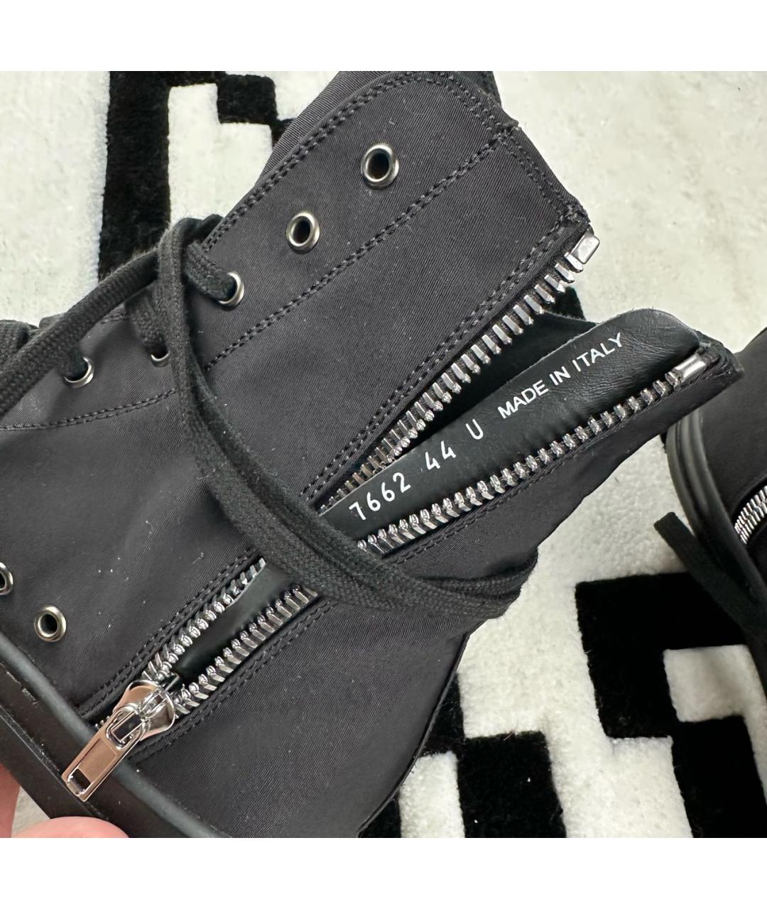 RICK OWENS DRKSHDW Черные кожаные высокие кроссовки / кеды, фото 7