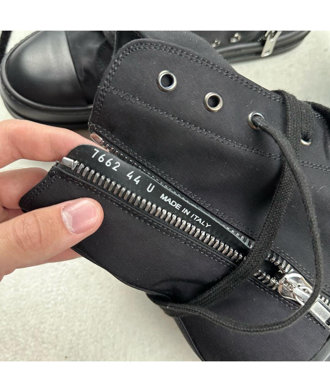 RICK OWENS DRKSHDW Черные кожаные высокие кроссовки / кеды, фото 8