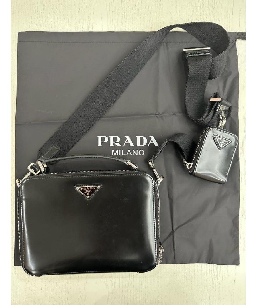 PRADA Черная сумка через плечо из лакированной кожи, фото 10
