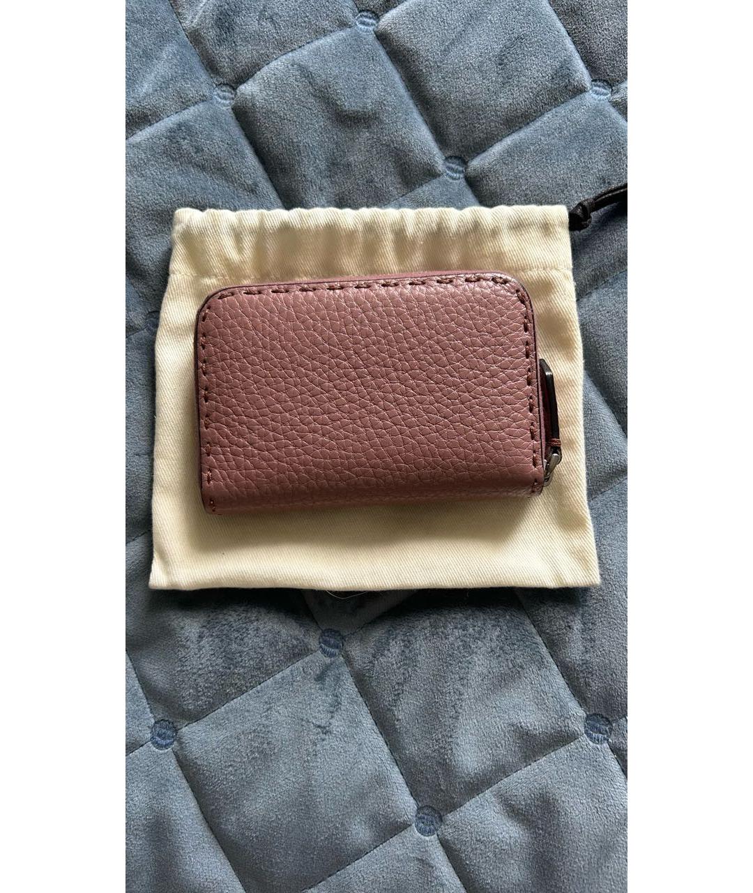 FENDI Розовый кожаный кошелек, фото 2