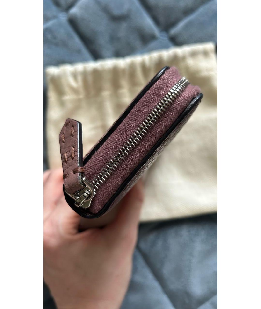 FENDI Розовый кожаный кошелек, фото 6