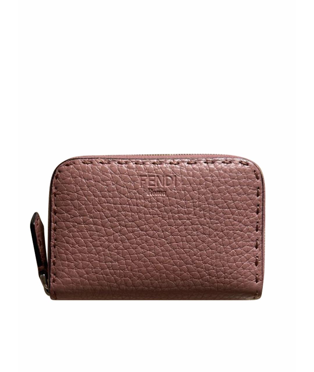 FENDI Розовый кожаный кошелек, фото 1