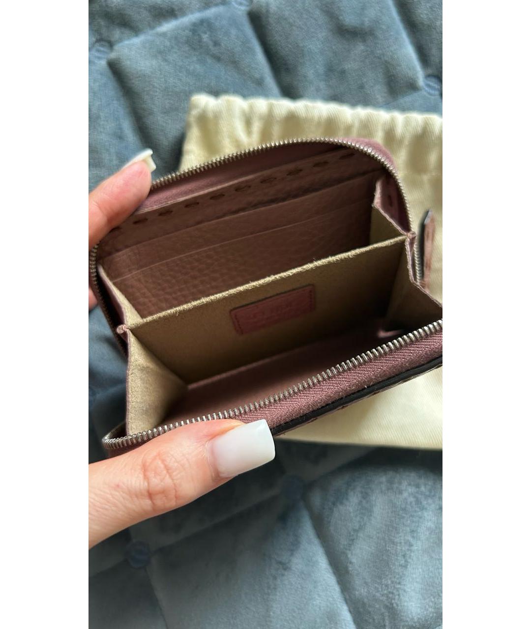 FENDI Розовый кожаный кошелек, фото 3