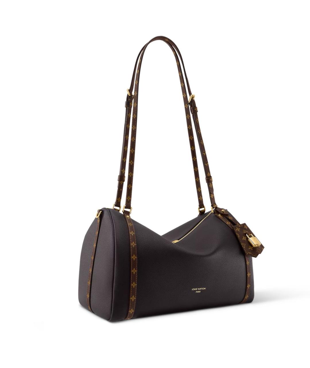 LOUIS VUITTON Коричневая кожаная сумка через плечо, фото 4