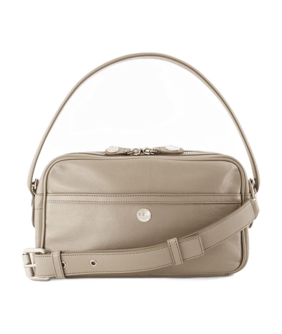 ACNE STUDIOS Бежевая кожаная сумка на плечо, фото 3