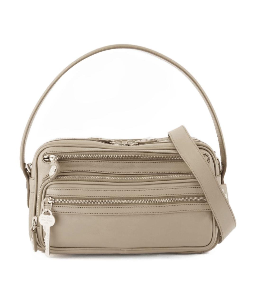 ACNE STUDIOS Бежевая кожаная сумка на плечо, фото 1