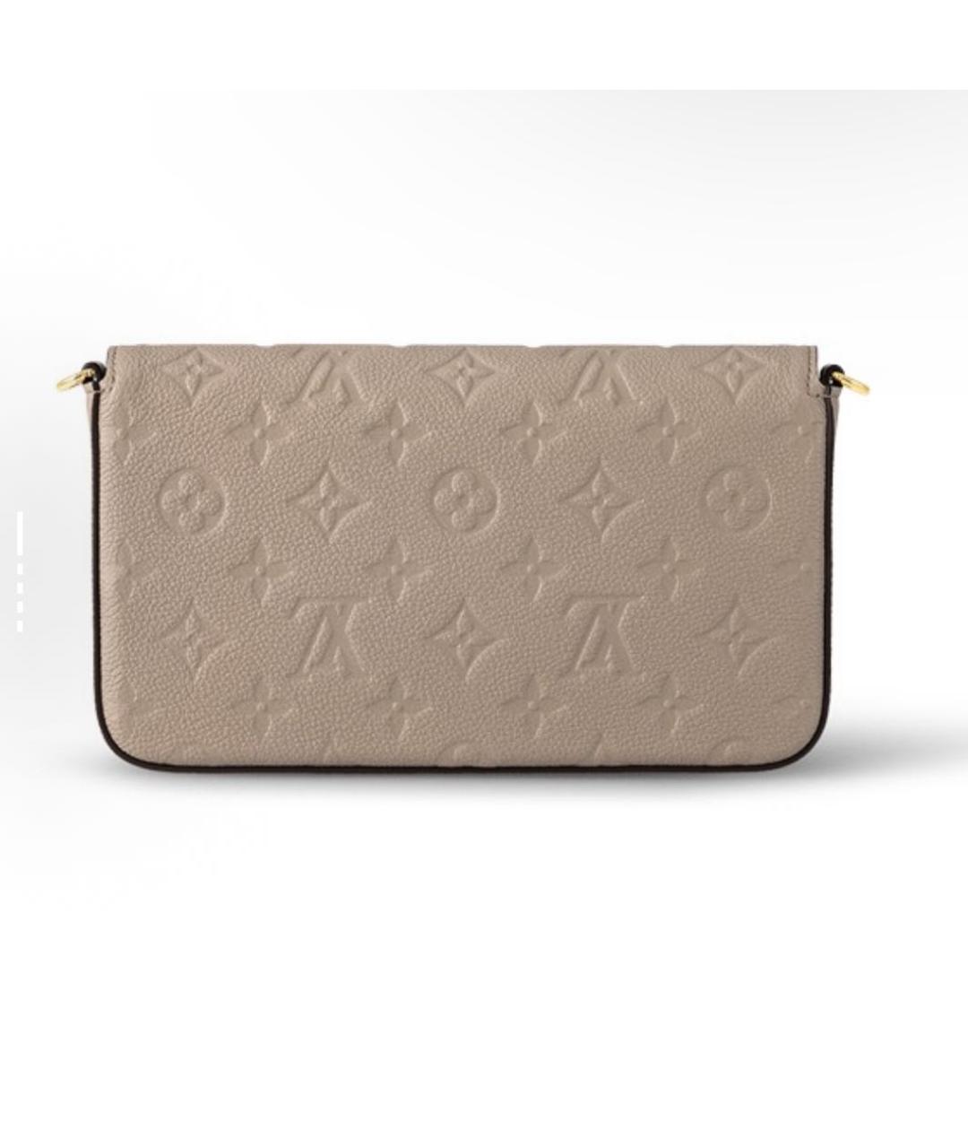 LOUIS VUITTON Бежевая кожаная сумка через плечо, фото 4