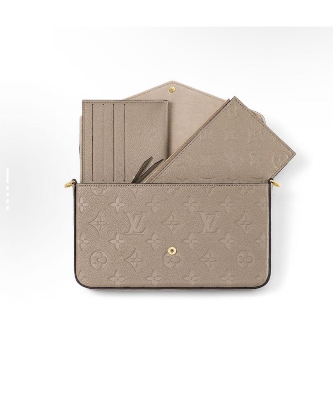 LOUIS VUITTON Бежевая кожаная сумка через плечо, фото 3