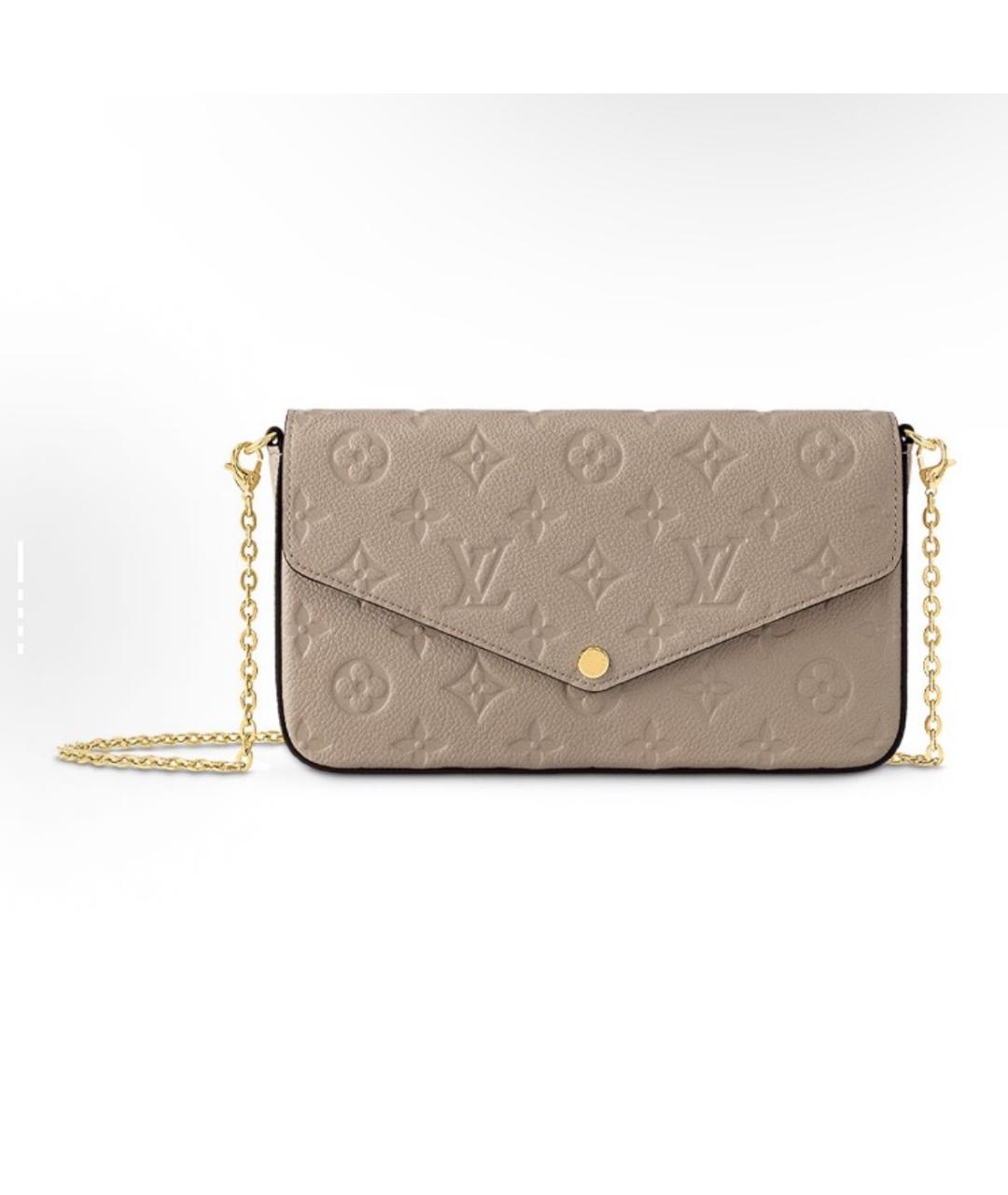 LOUIS VUITTON Бежевая кожаная сумка через плечо, фото 6