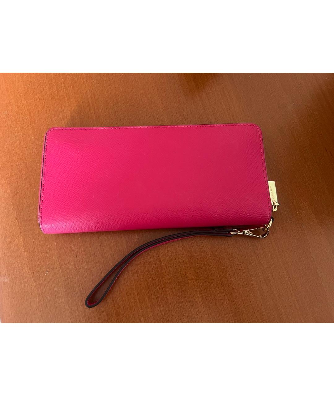 MICHAEL KORS Розовый кожаный кошелек, фото 2