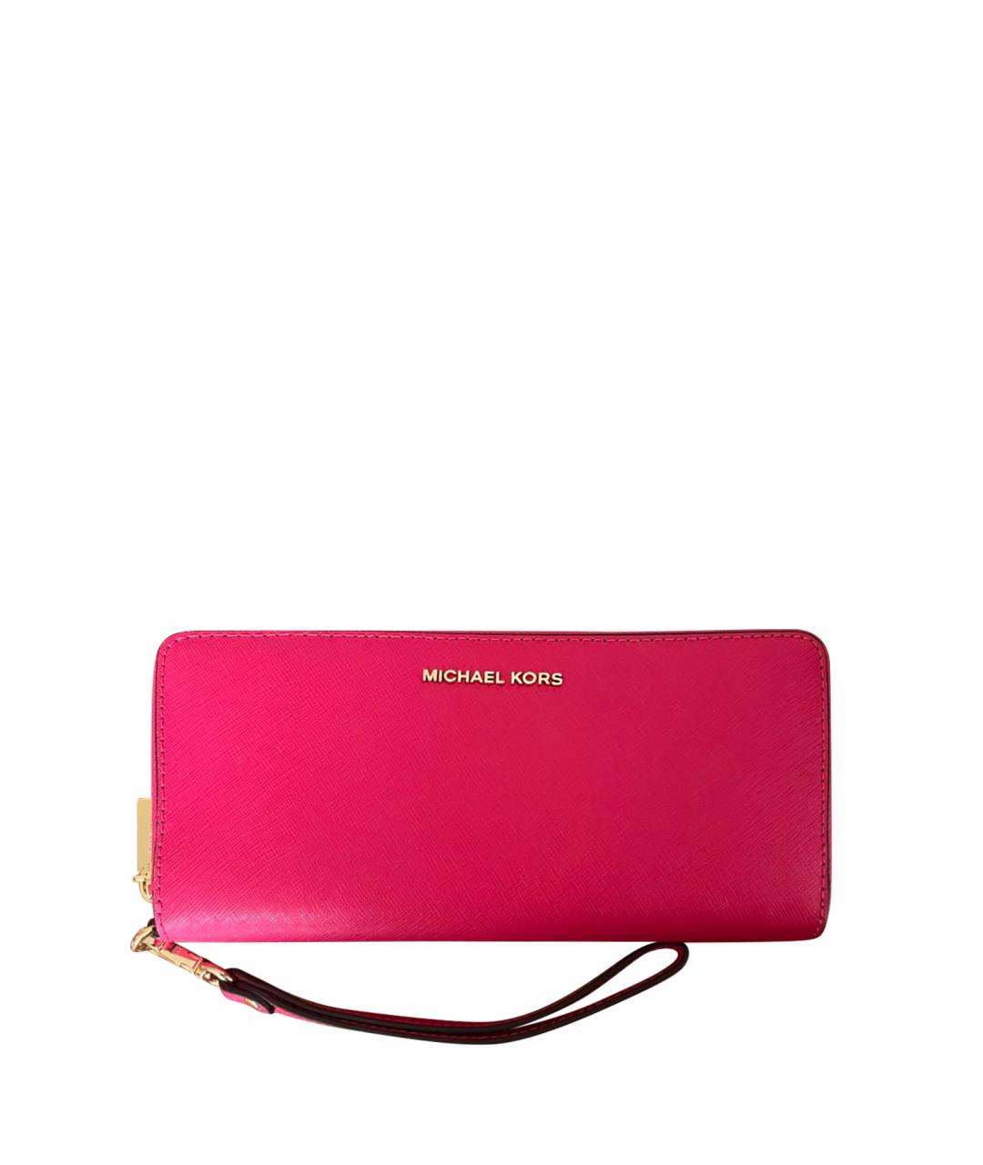MICHAEL KORS Розовый кожаный кошелек, фото 1