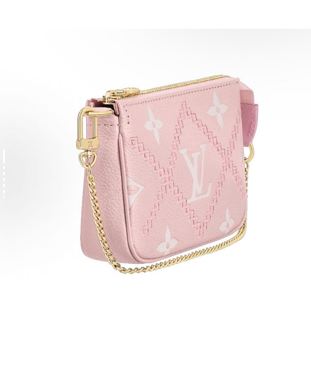 LOUIS VUITTON Розовая кожаная сумка через плечо, фото 3