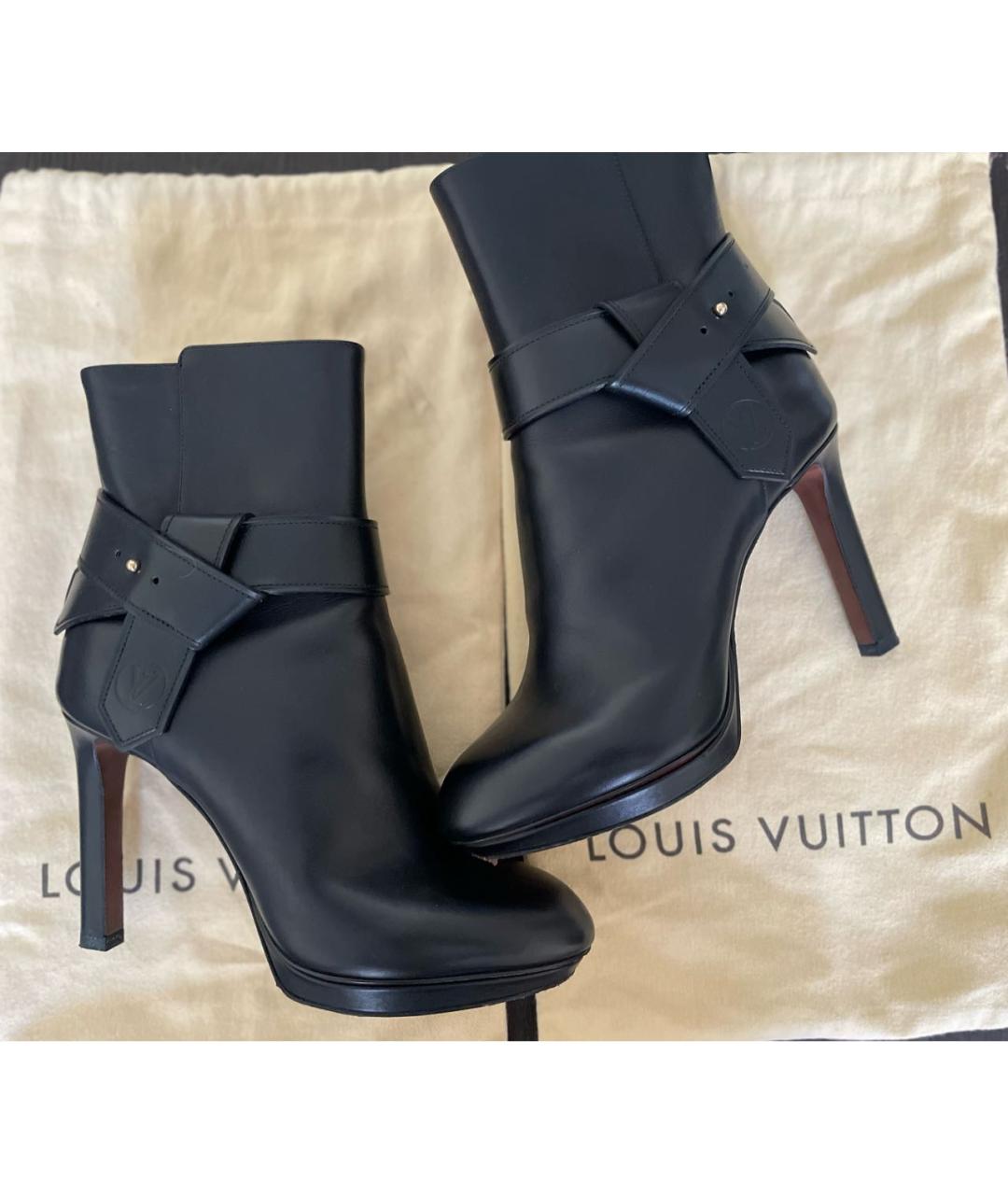 LOUIS VUITTON Коричневые кожаные ботинки, фото 5