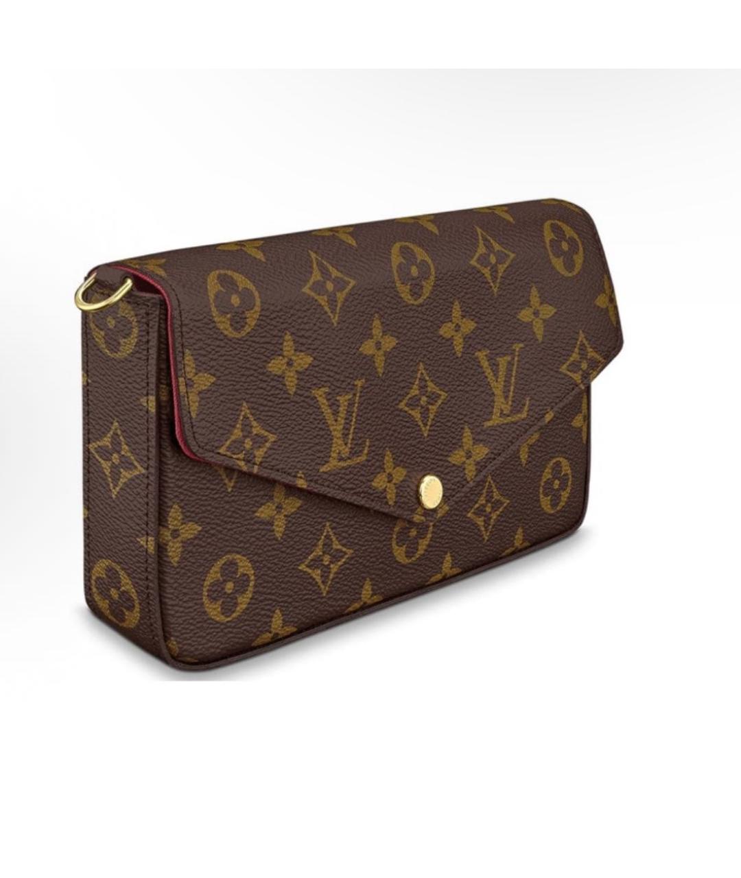 LOUIS VUITTON Коричневая кожаная сумка через плечо, фото 2