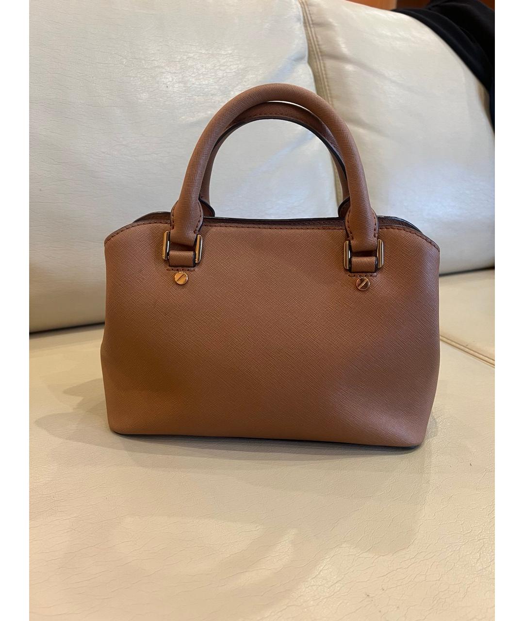 MICHAEL KORS Коричневая кожаная сумка с короткими ручками, фото 2