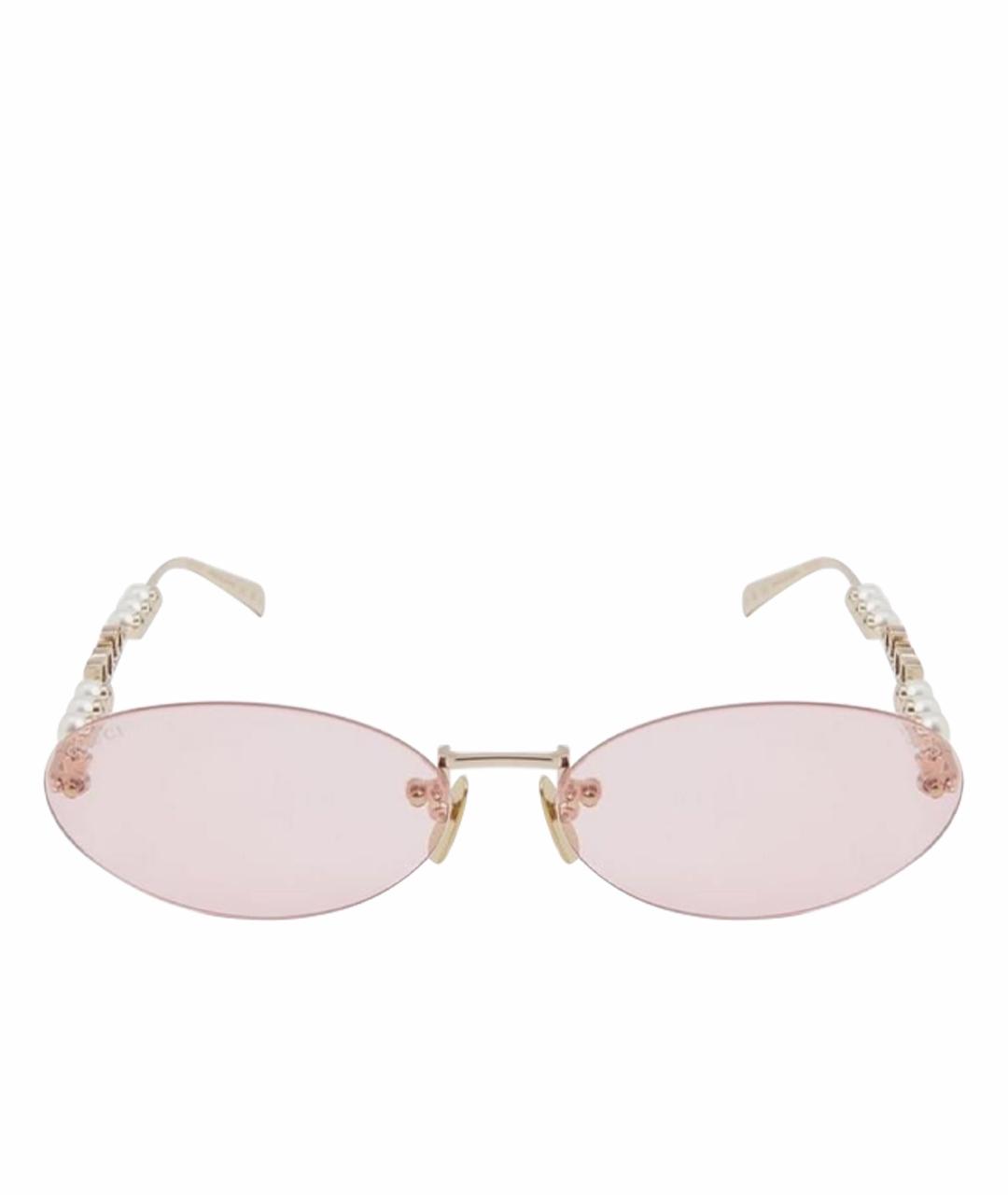 GUCCI Розовые металлические солнцезащитные очки, фото 1