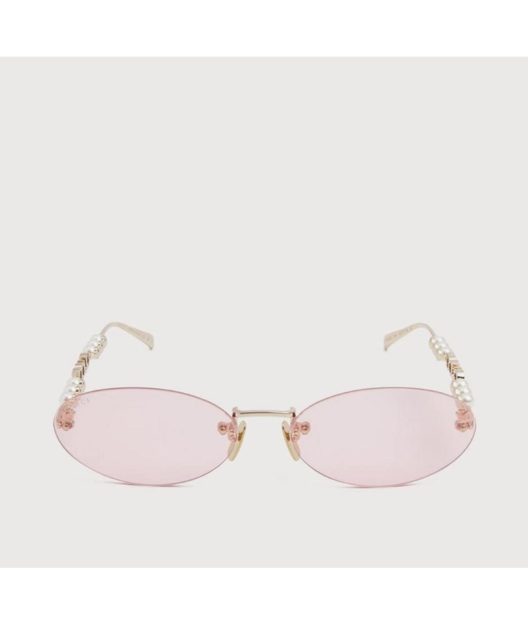 GUCCI Розовые металлические солнцезащитные очки, фото 4
