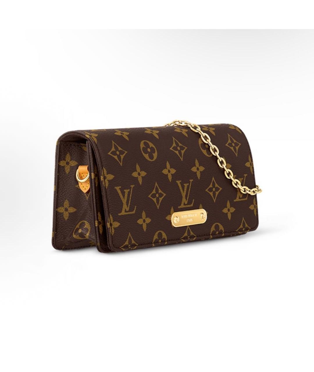 LOUIS VUITTON Коричневая кожаная сумка через плечо, фото 2