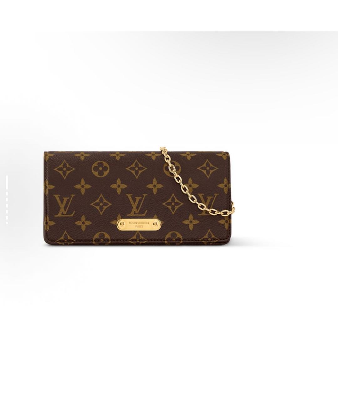 LOUIS VUITTON Коричневая кожаная сумка через плечо, фото 4