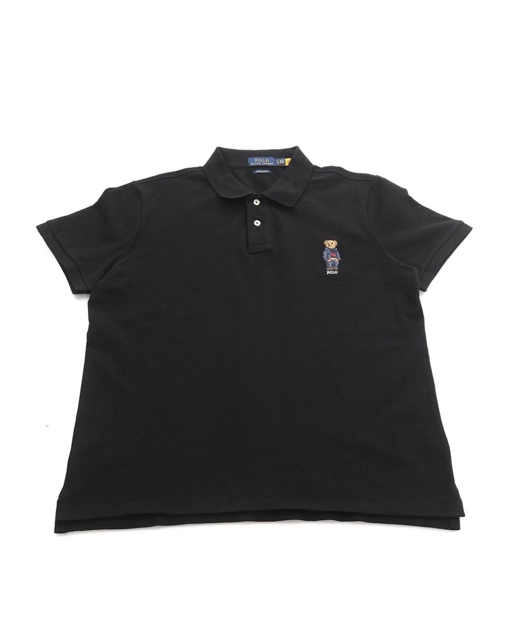 POLO RALPH LAUREN Черное хлопковое поло с коротким рукавом, фото 1
