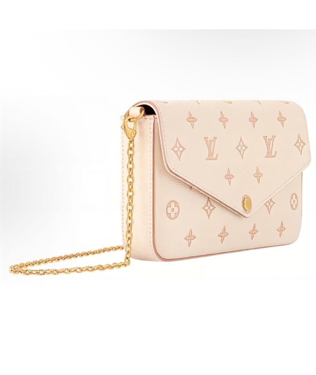 LOUIS VUITTON Бежевая кожаная сумка через плечо, фото 2