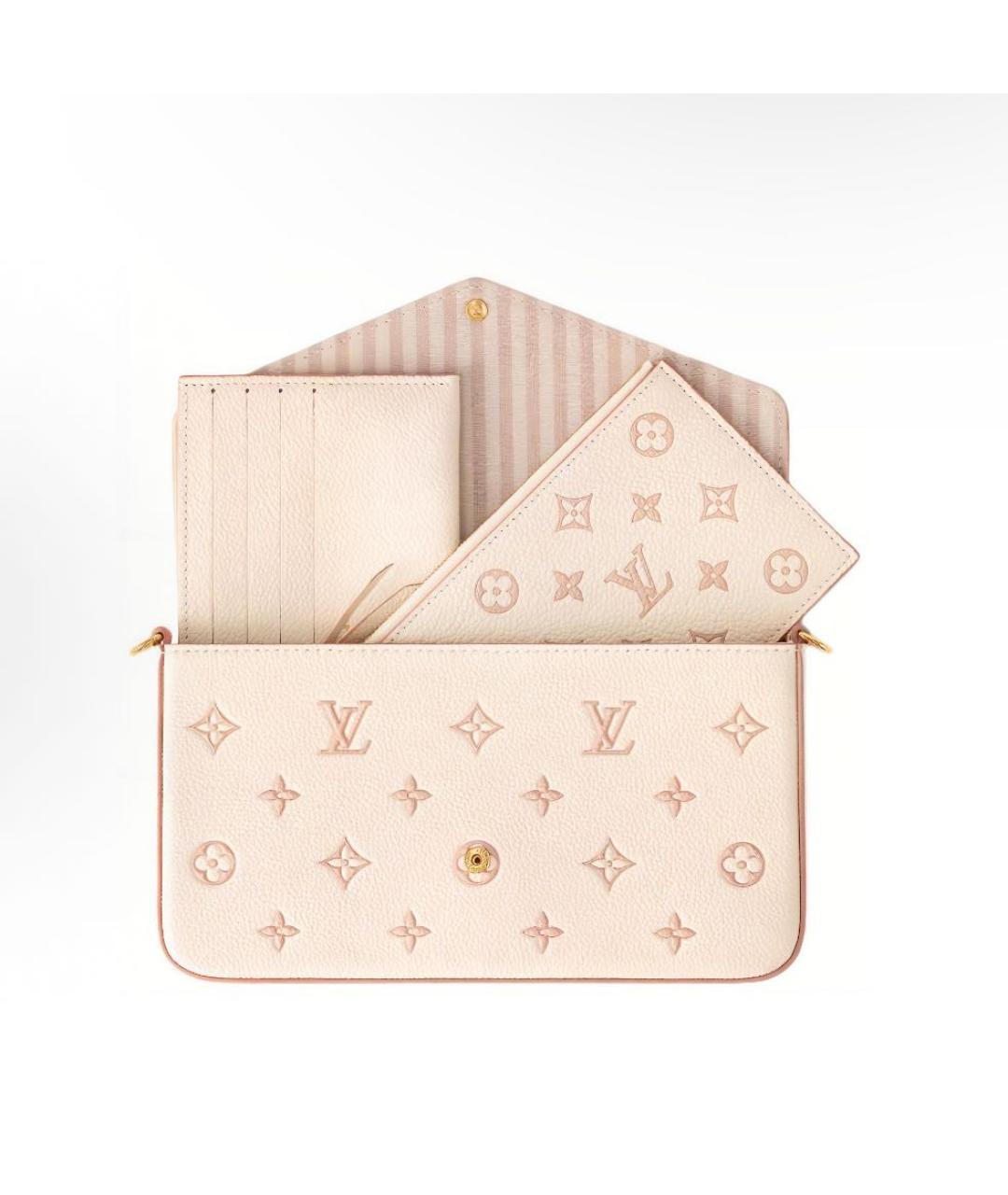 LOUIS VUITTON Бежевая кожаная сумка через плечо, фото 5