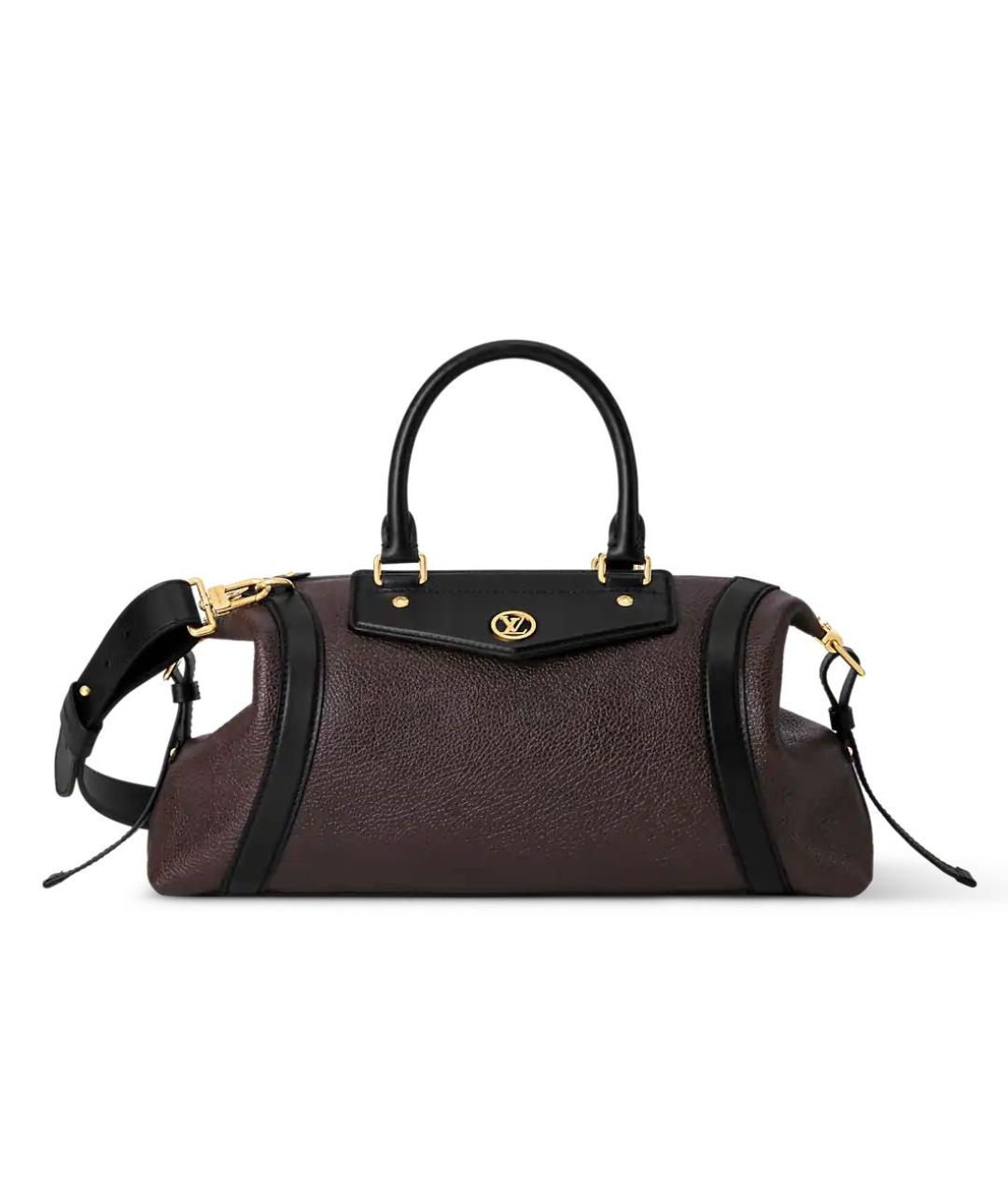 LOUIS VUITTON Коричневая кожаная сумка через плечо, фото 8