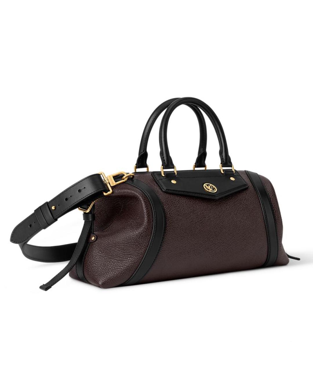 LOUIS VUITTON Коричневая кожаная сумка через плечо, фото 3