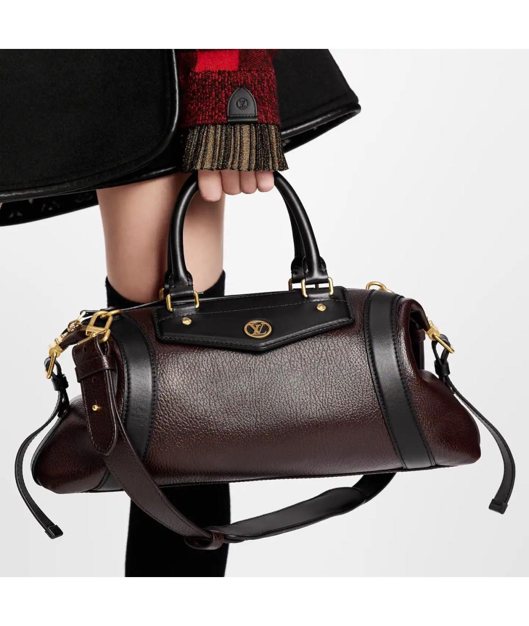 LOUIS VUITTON Коричневая кожаная сумка через плечо, фото 7
