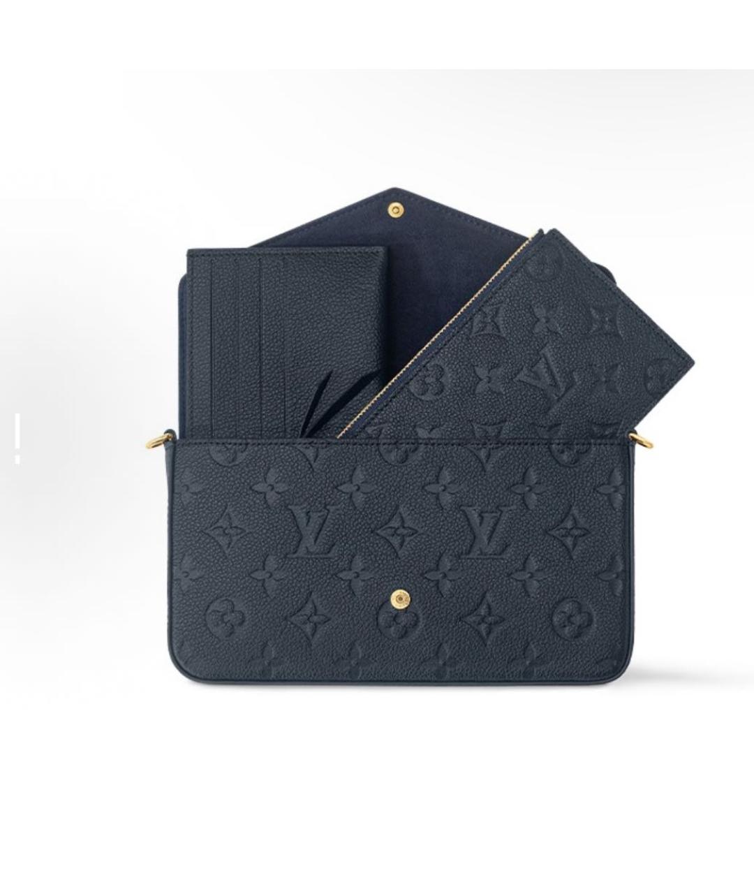 LOUIS VUITTON Темно-синяя кожаная сумка через плечо, фото 4