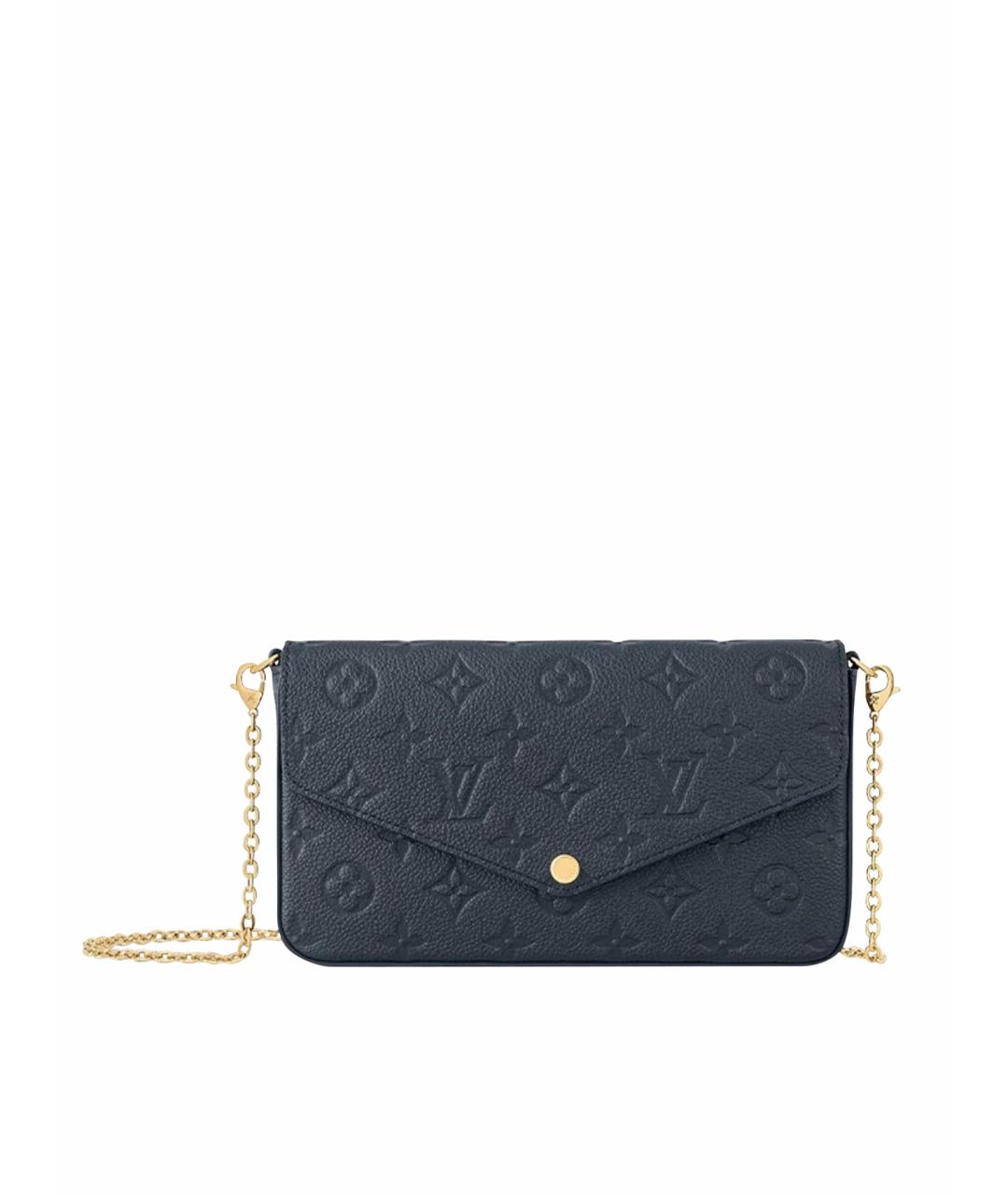 LOUIS VUITTON Темно-синяя кожаная сумка через плечо, фото 1