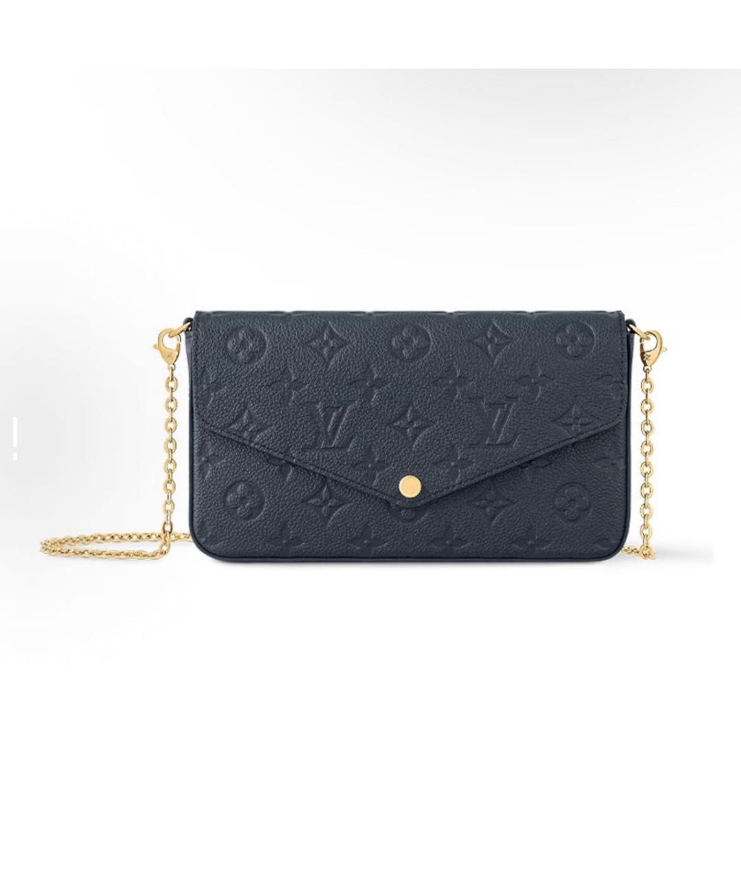 LOUIS VUITTON Темно-синяя кожаная сумка через плечо, фото 6